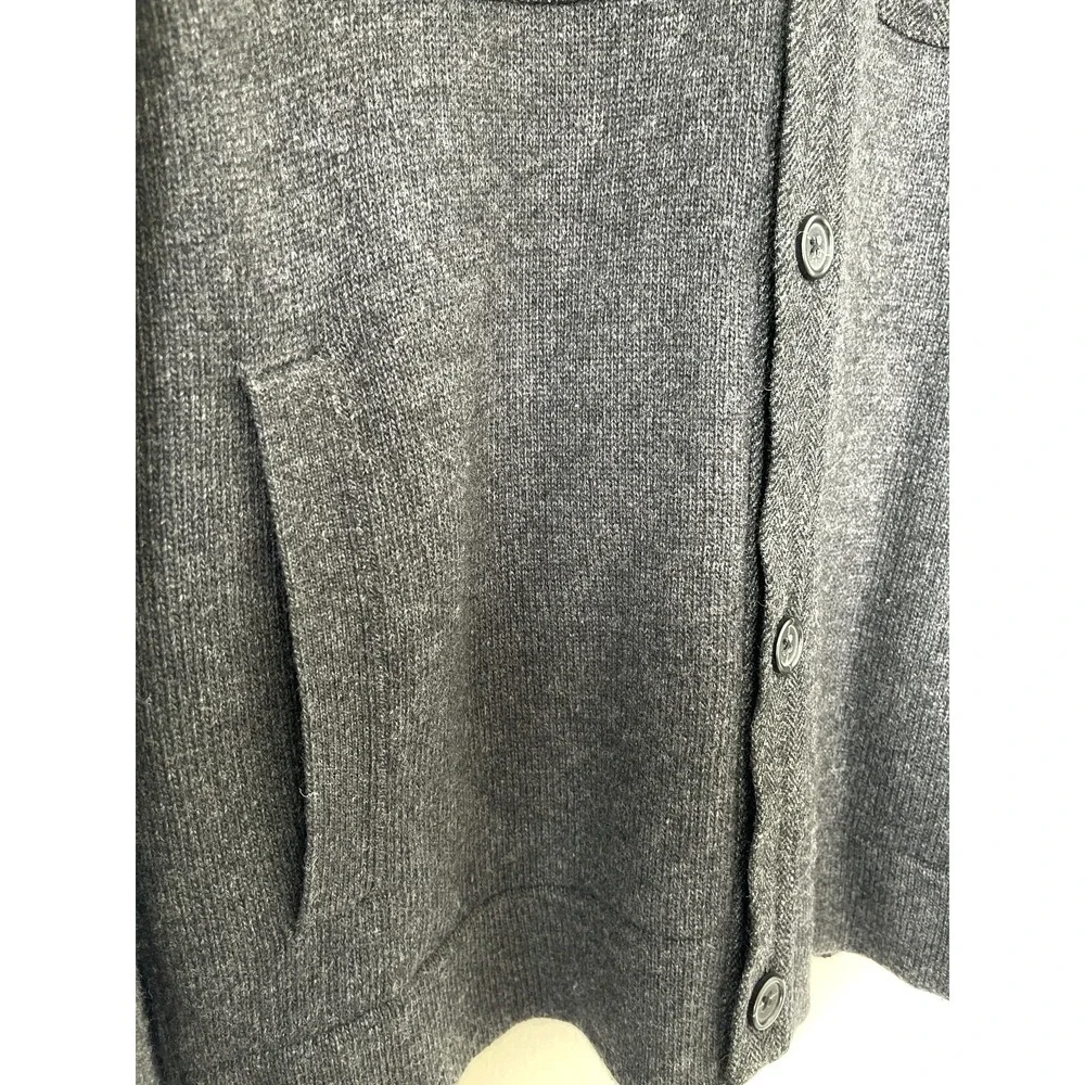Banana Republic Mens Merino Wool Cardigan Sweater XL Gray Italian Layers Preppy